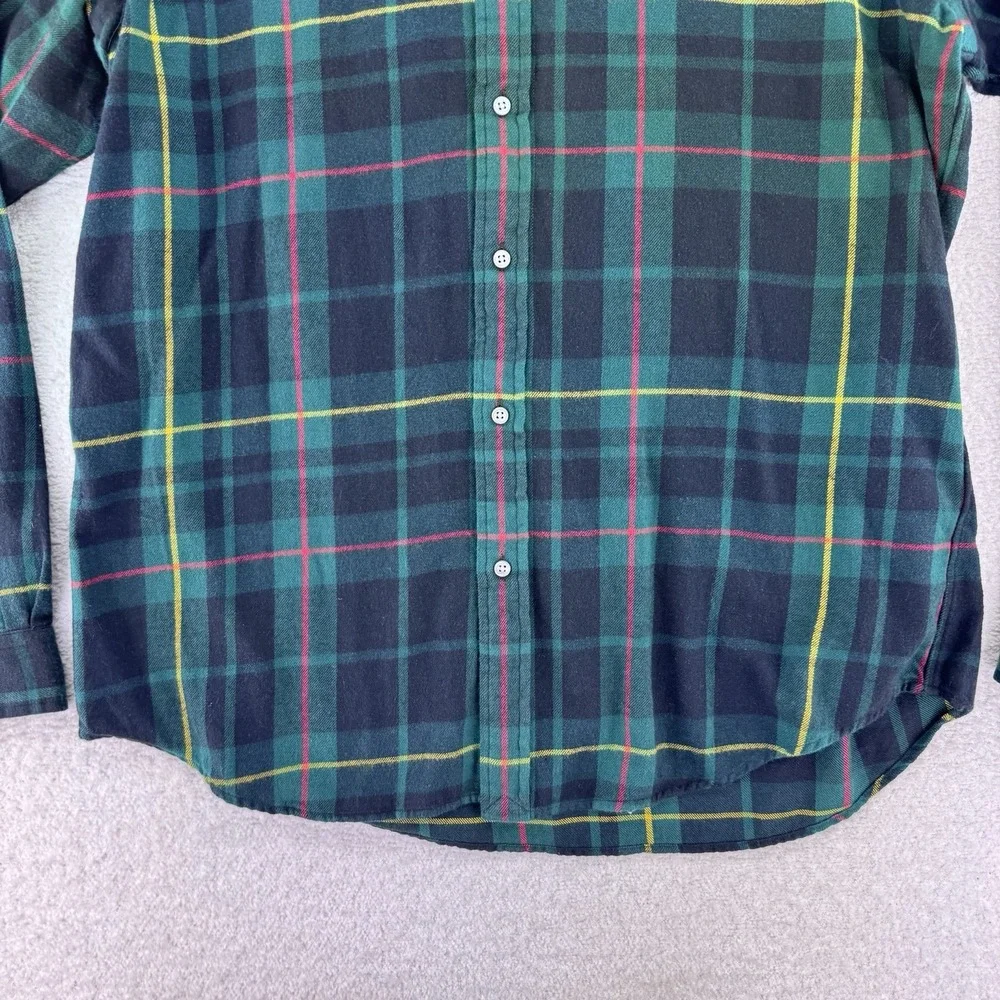 Polo Ralph Lauren Button Up Holiday Plaid Shirt Mens XL Green Cotton